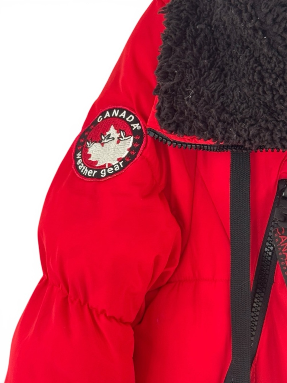 Canada Weather Gear Parka Red Insulated Puffer Jacket Sherpa Hood M Outdoor Snow - Picture 3 of 14